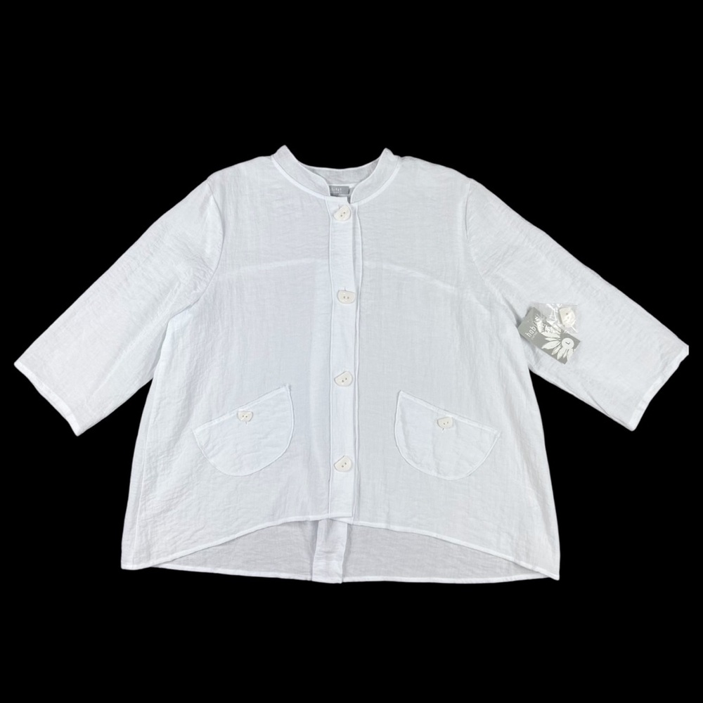 Habitat White Veruka Mandarin Collar Jacket Top